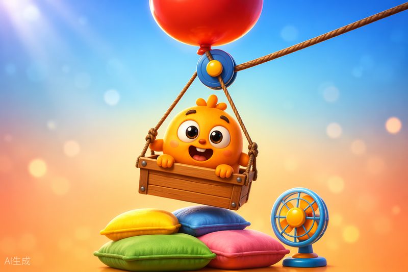 Rope Rescue Crew cover art: a teddy bear dangling from ropes and balloons above a rescue basket